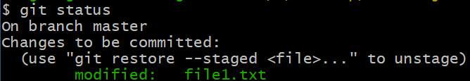git add之后的状态信息